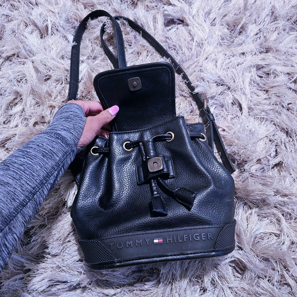 Tommy Hilfiger Black Drawstring Backpack
